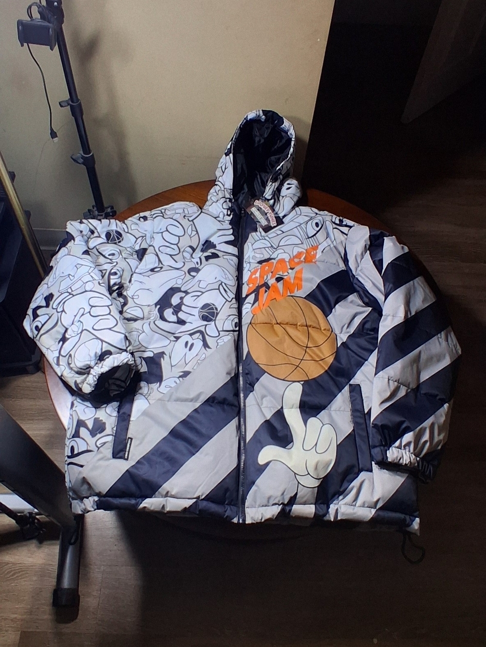 New Warner Bros. Looney Tunes Members Only Jacket - Black, White, Red